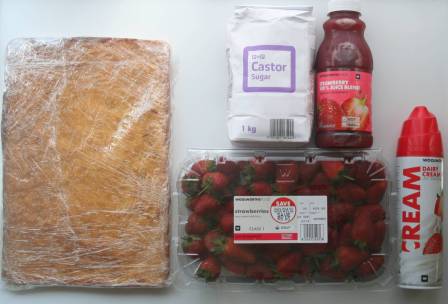 White Sheet Cake - castor Sugar or Strawberry Juice - Strawberries